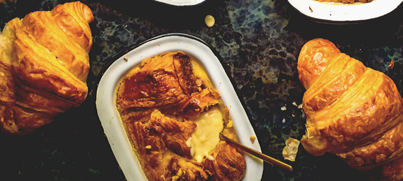 Wiz’s decadent bread and butter pudding