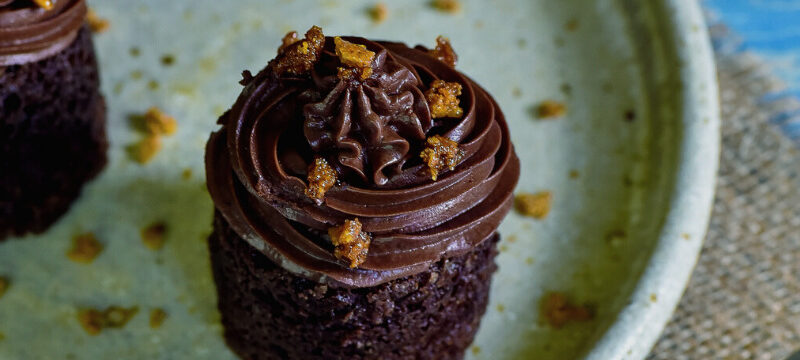 Chocolate Stout Cake with honeycomb