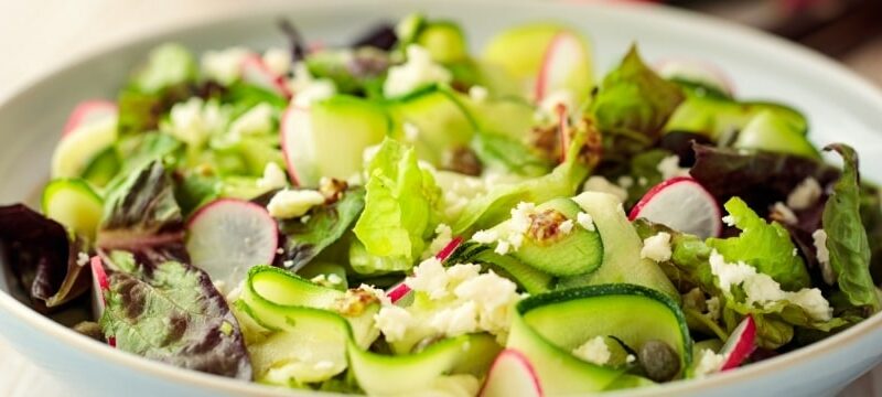Yellow & Green Courgette Salad with Feta