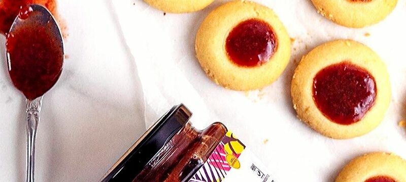 Strawberry Sangria Thumbprint Cookies with Jars of Goodness