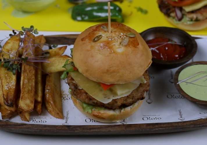 Ololo Chicken Burger with Fries 