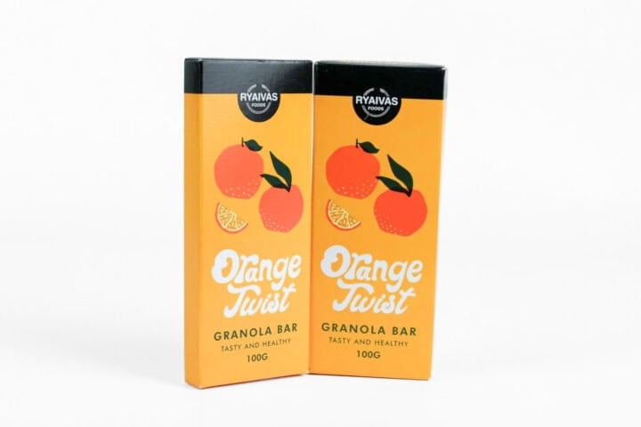 Ryaivas Foods Orange Twist Granola Bars - 100g