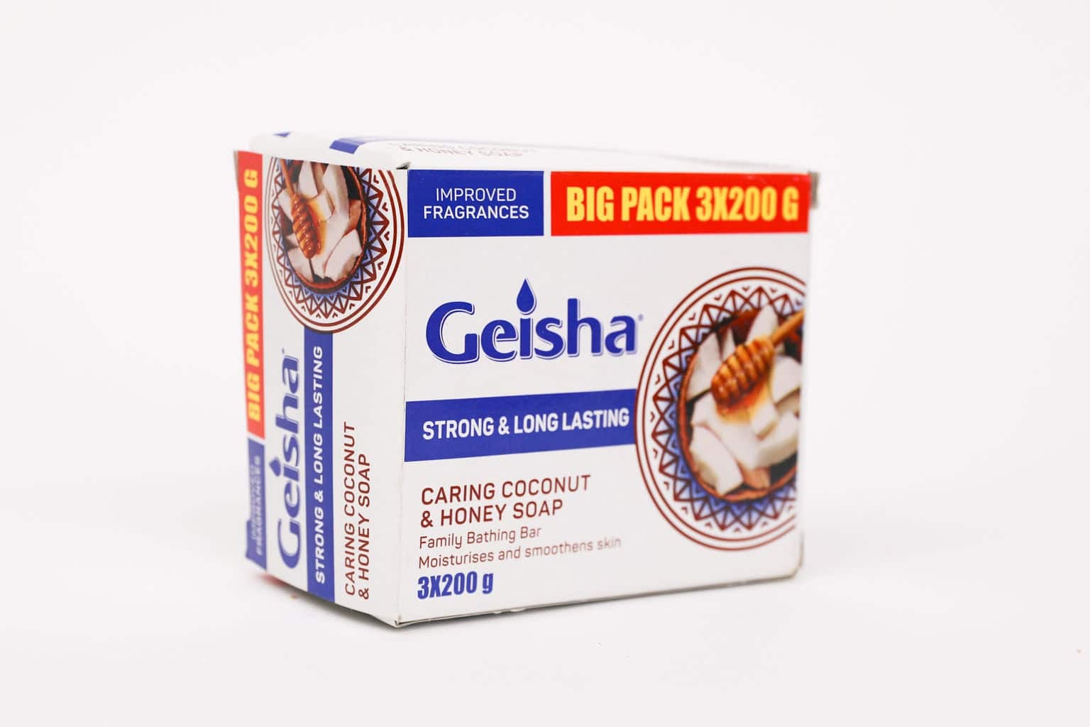 Geisha Caring Coconut Milk & Honey Bathing Soap – 200g X 3 Pieces
