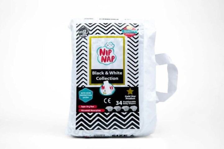NipNap Black And White Collection - High Count | 8 - 14Kg | Maxi | 34 Pieces