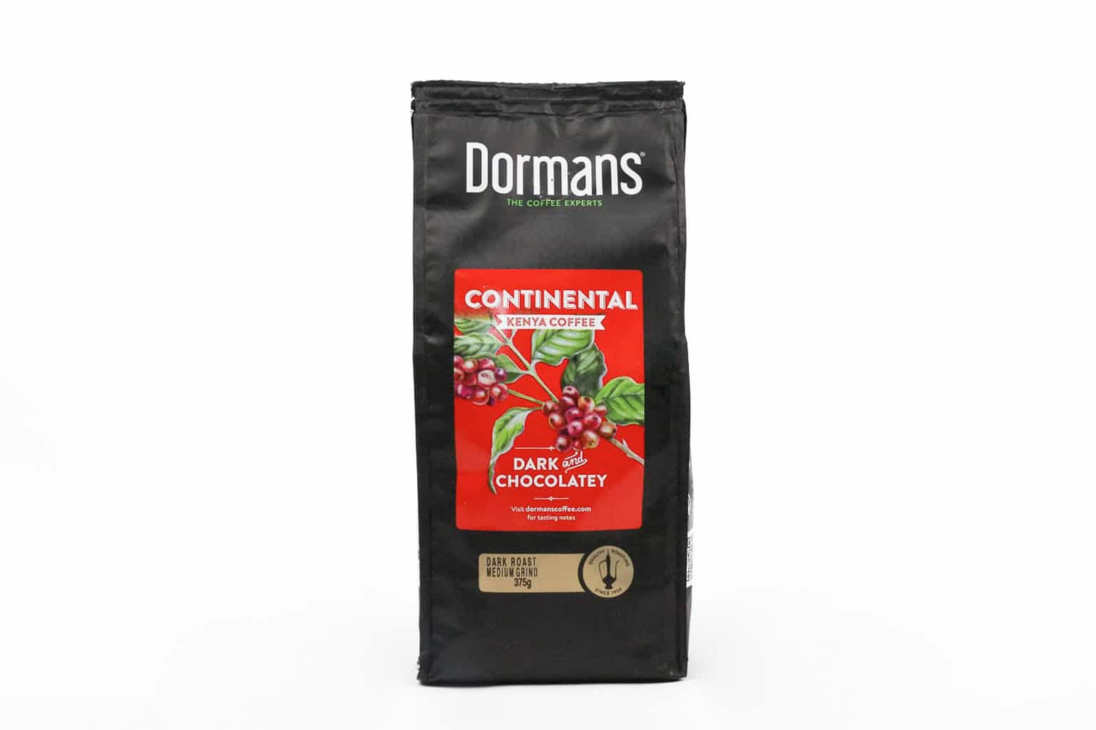 Dormans Continental Dark Chocolatey Dark Roast Medium Grind Coffee – 375g