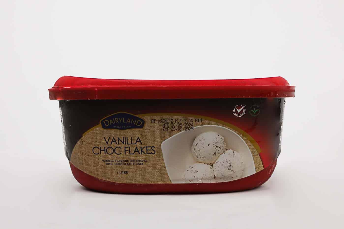 Dairyland Exotic Vanilla Choc Flakes Ice Cream - 1L