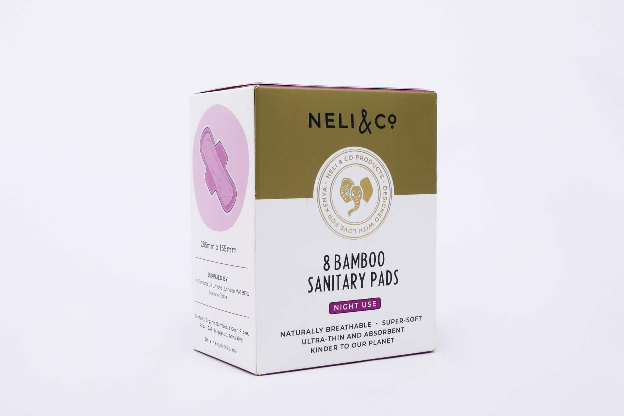 Neli & Co Bamboo Sanitary Pads – 8 Pieces