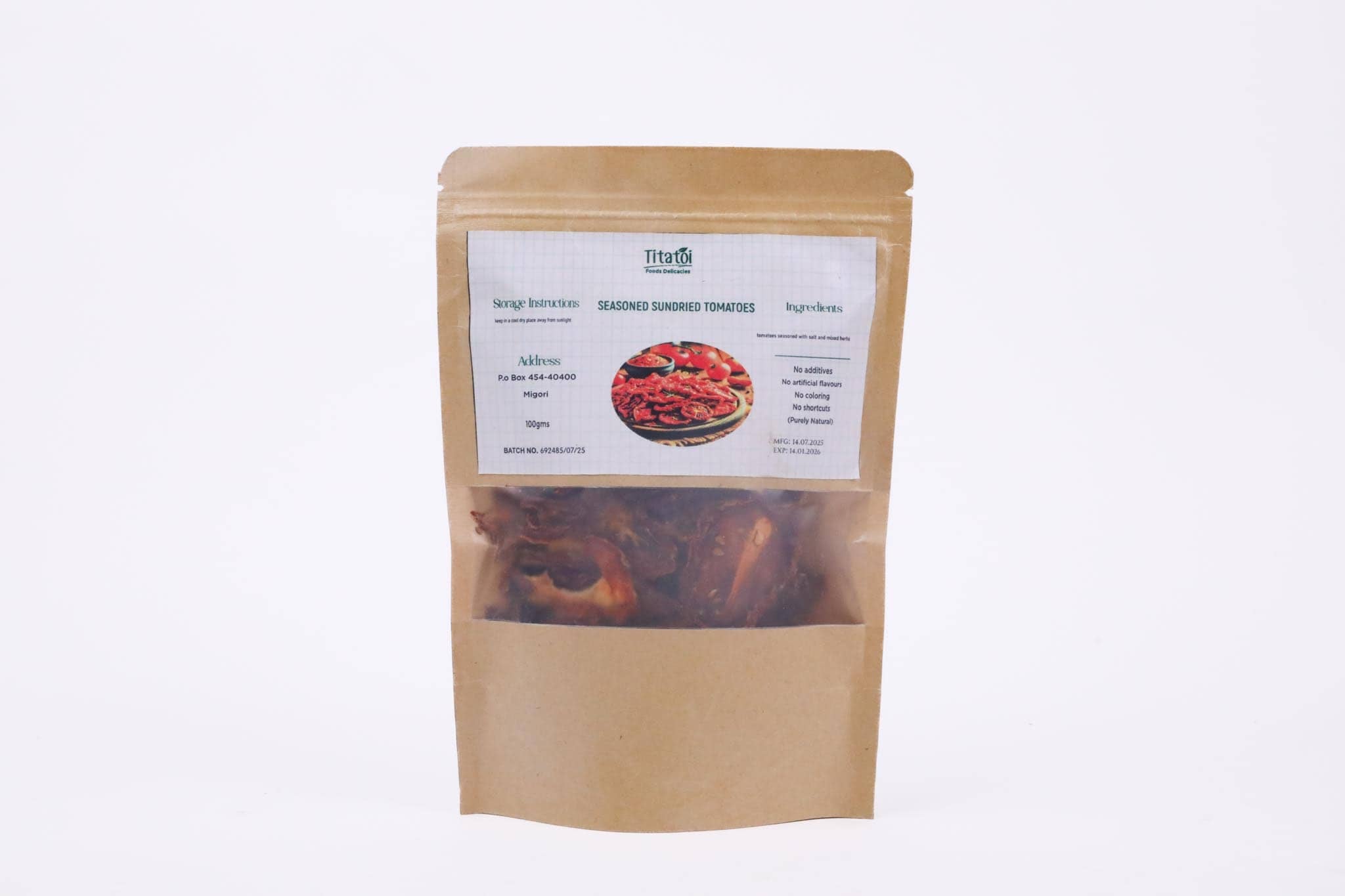 Titatoi Seasoned Sundried Tomatoes – 50g
