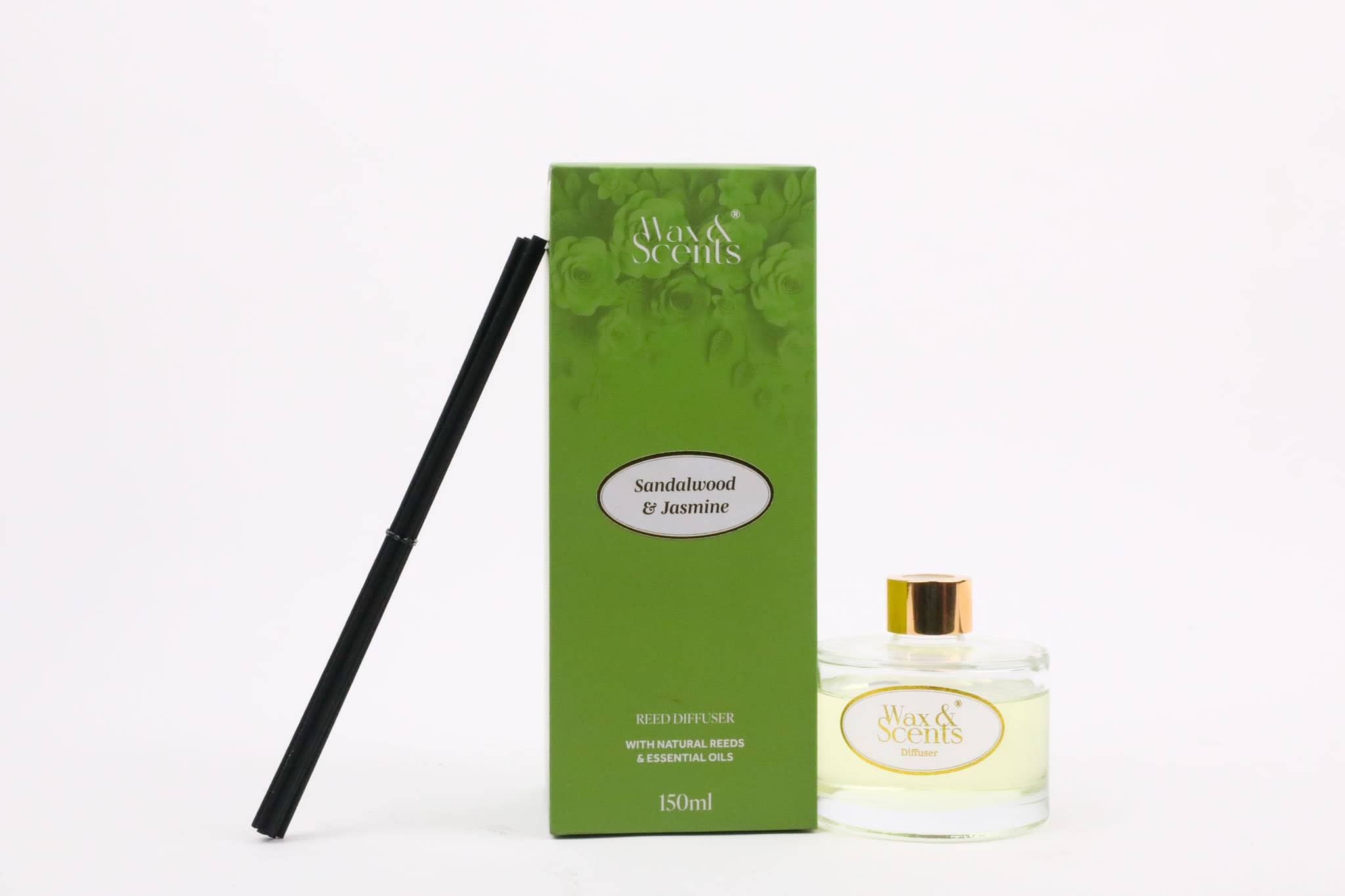 Wax & Scents Sandalwood & Jasmine Reed Diffuser – 150ml