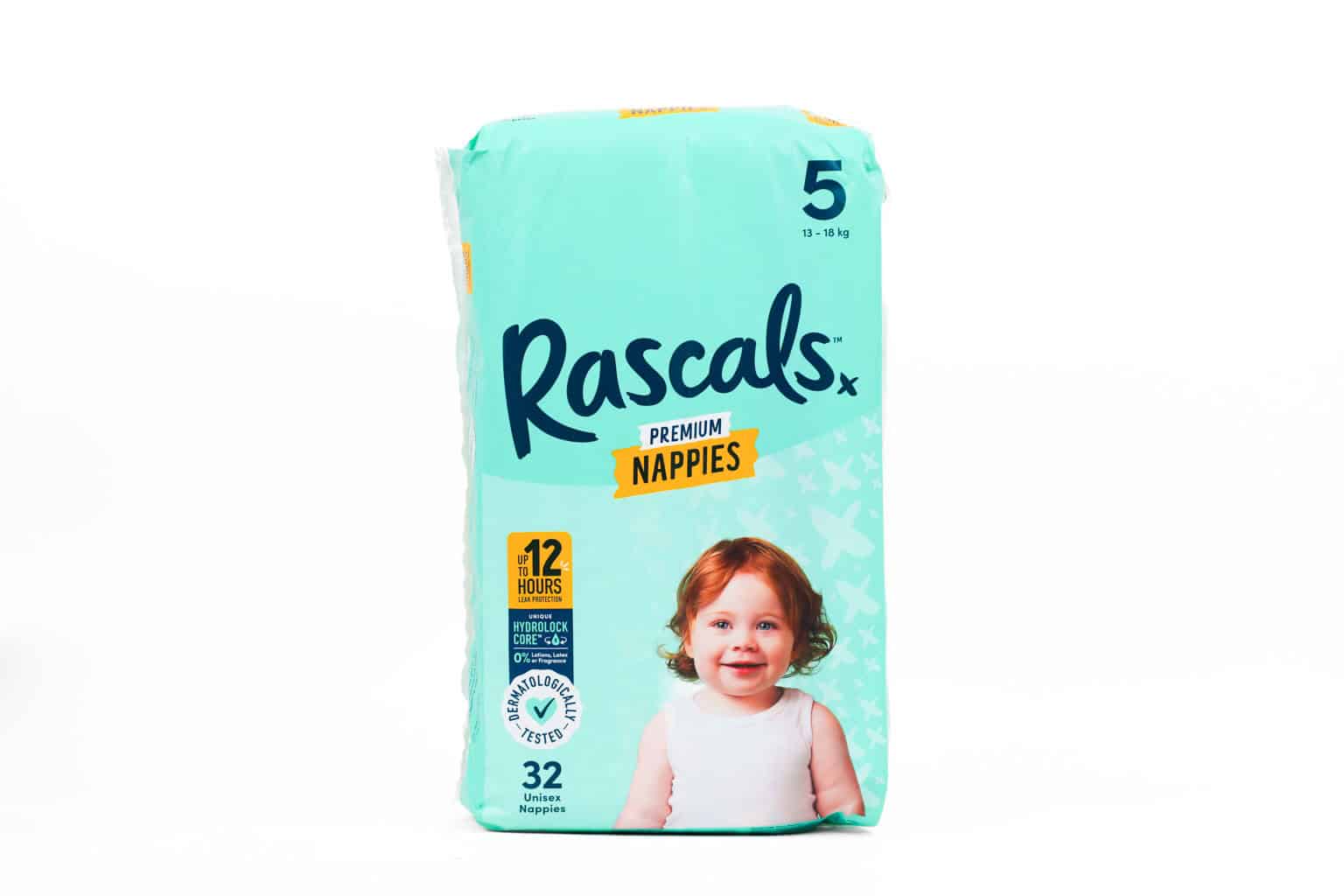 Rascals Premium Nappies (Walker) - 13Kg - 18Kg | Size 5 | 32