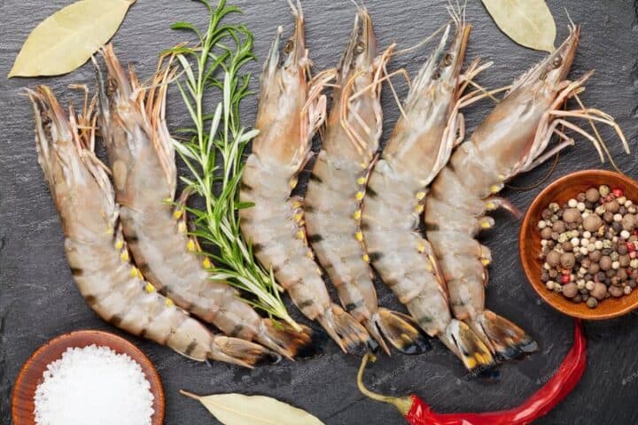 Alpha Sea Food Head On Tiger Prawns - T1 (11-20 Pieces Per Kg)