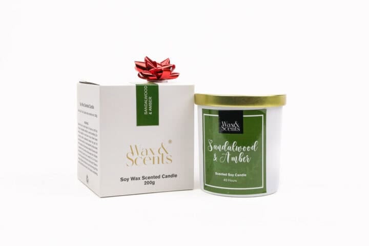 Wax & Scents Sandalwood & Amber Candle - 220g