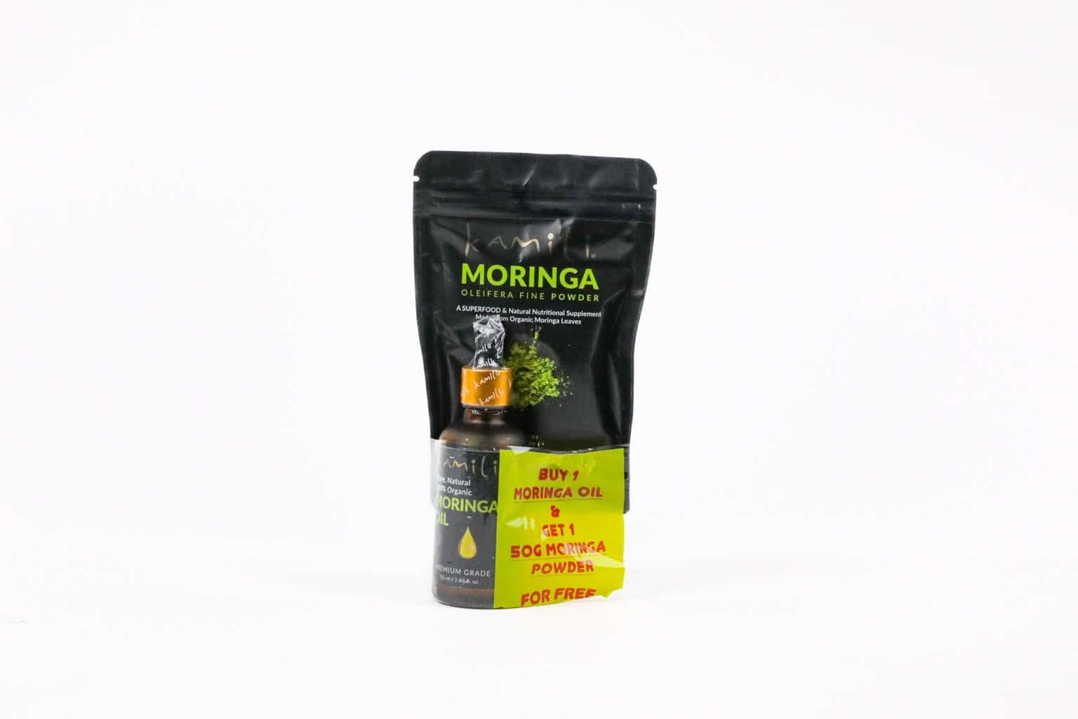 Kamili Moringa Promo Pack 1 Moringa Oil – 50ml (Free Moringa Powder – 50g)