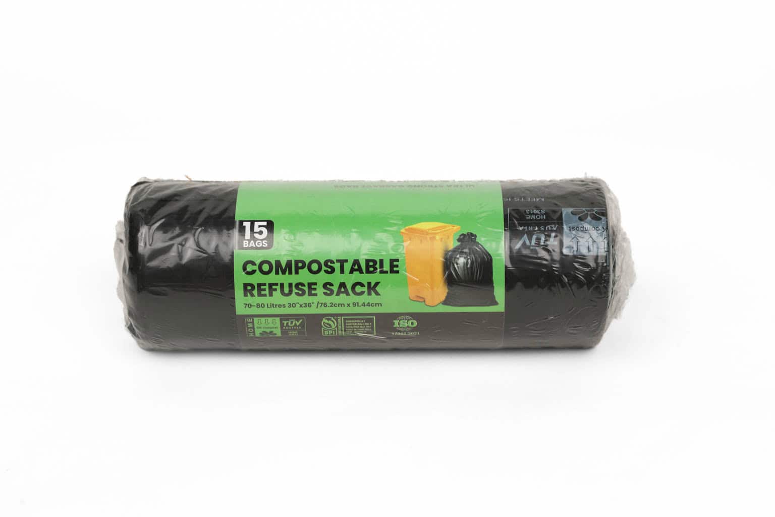 Compostable Refuse Sack | W30″ X L36″ (15 Bags On Roll)
