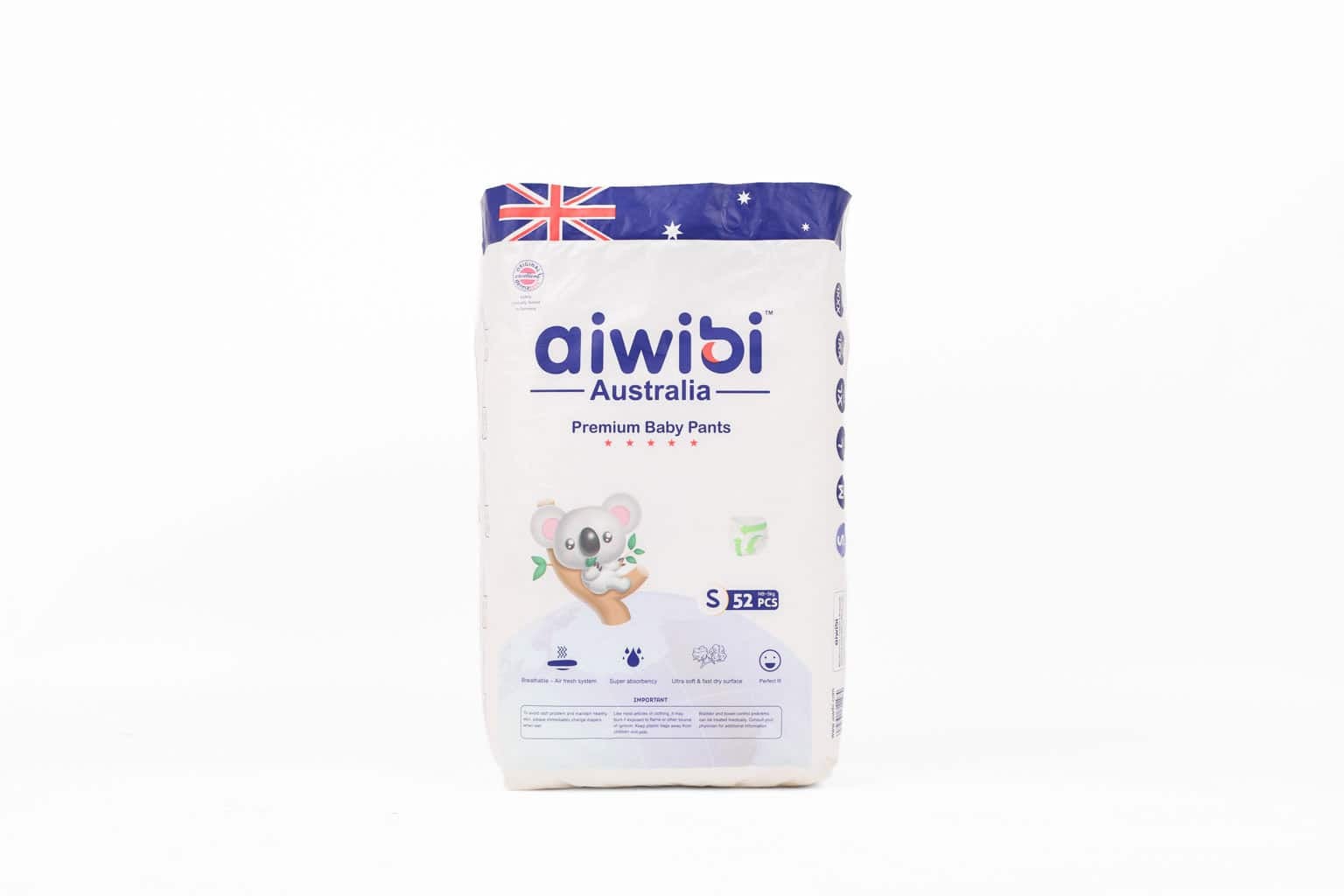 Aiwibi Baby Diapers Small – 52 Pieces (2Kg – 6Kg)