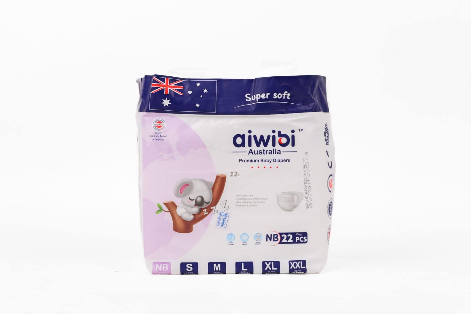 Aiwibi Baby Diapers Newborn | Up To 5Kg – 22 Pieces