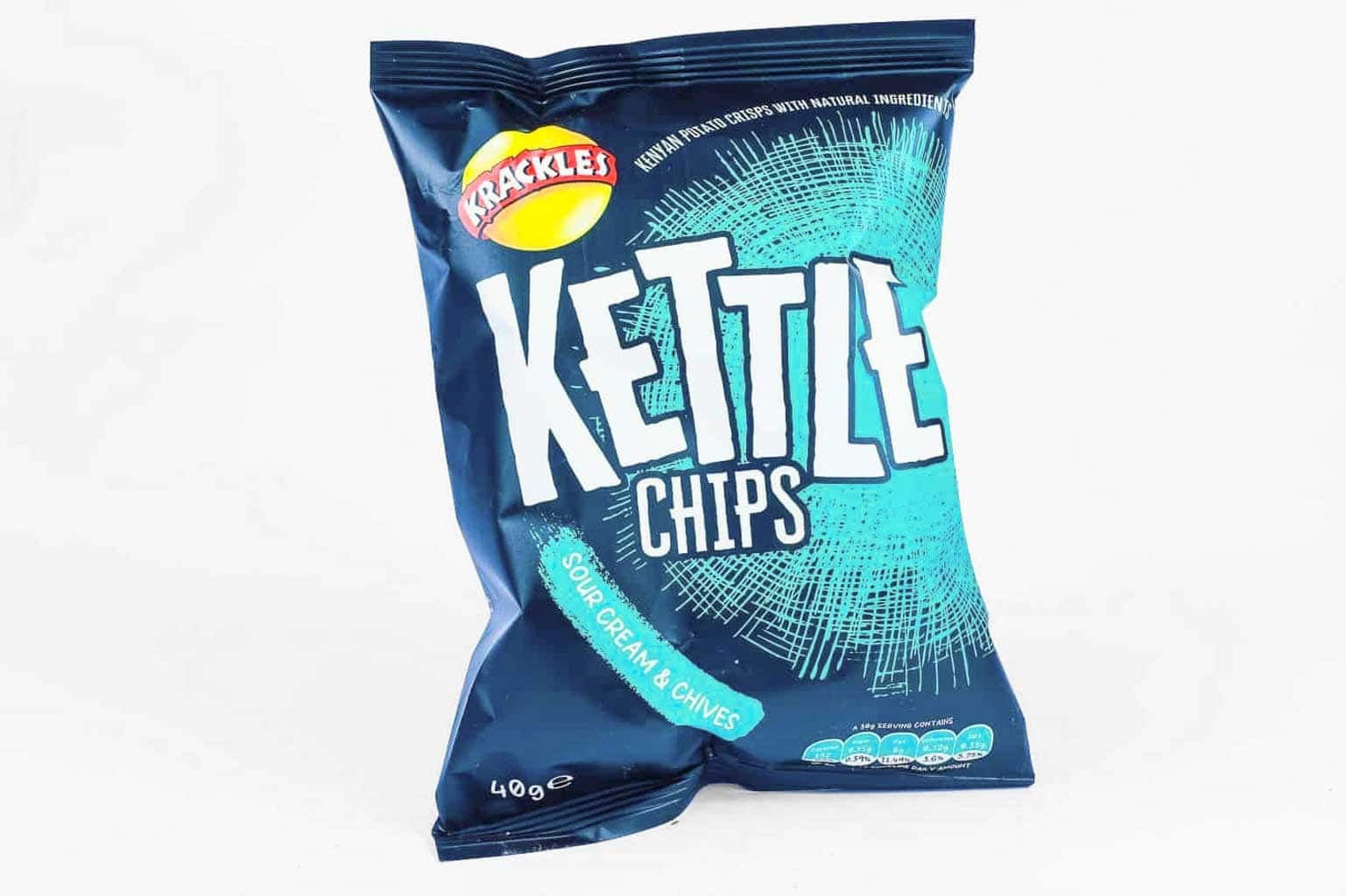 Krackles Kettle Cooked Sour Cream And Chives Flavour Chips – 40g