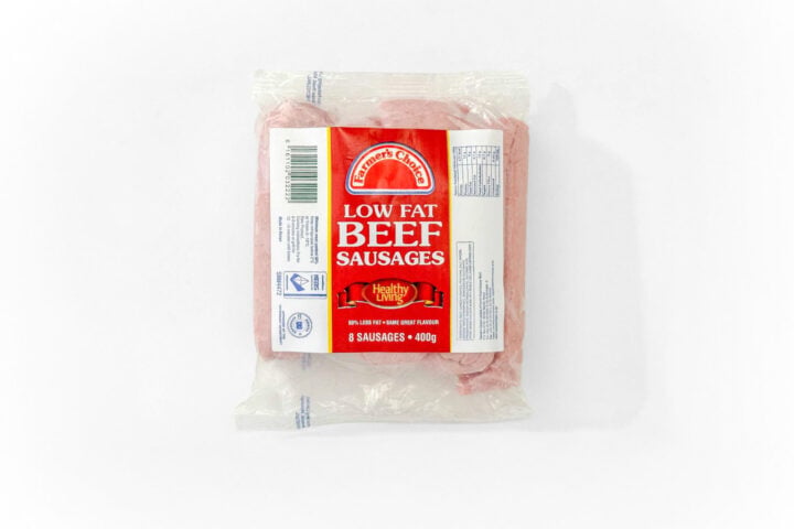 Farmer's Choice Low Fat Beef Sausages - 400g (Chilled)