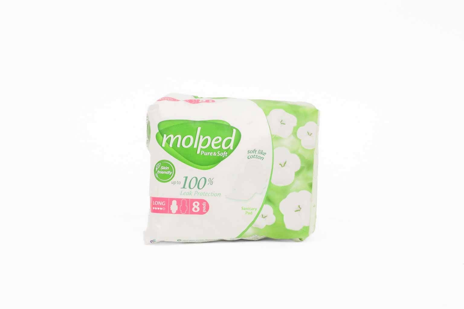 Molped Pure & Soft Long Sanitary Pads – 8 Pieces